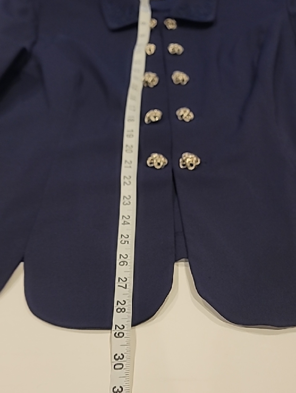 Leslie Fay Navy Embroidered Blazer with Vintage Silver Buttons 24WP - Picture 11 of 16